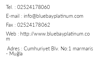 Blue Bay Platinum Hotel iletiim bilgileri